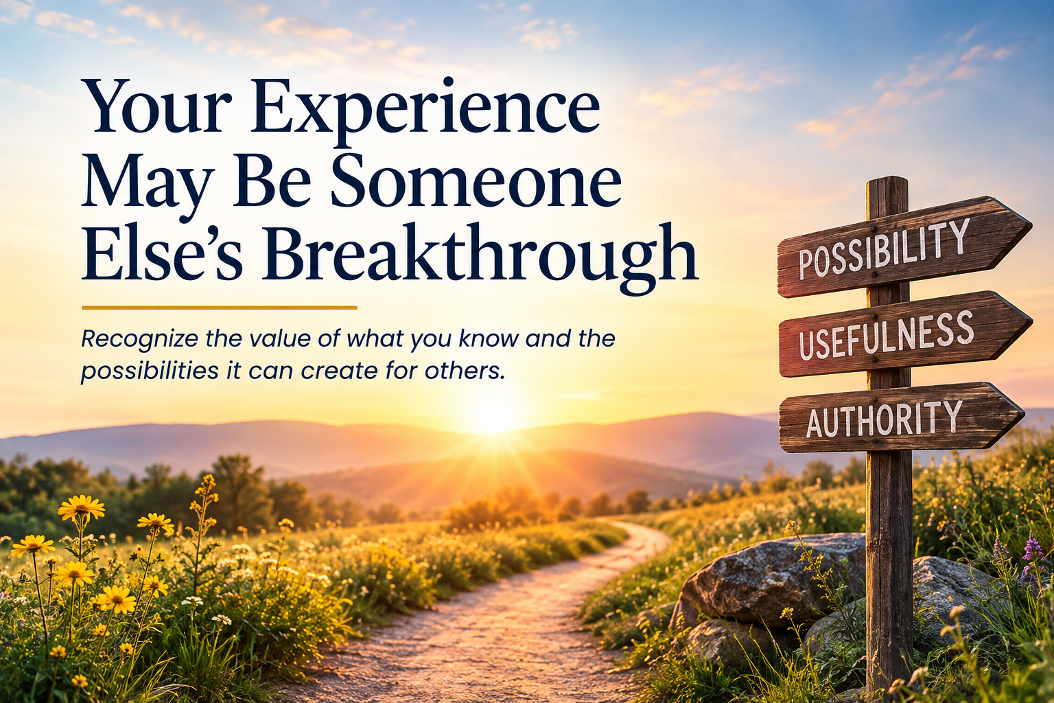 Your Experience May Be Someone Else’s Breakthrough